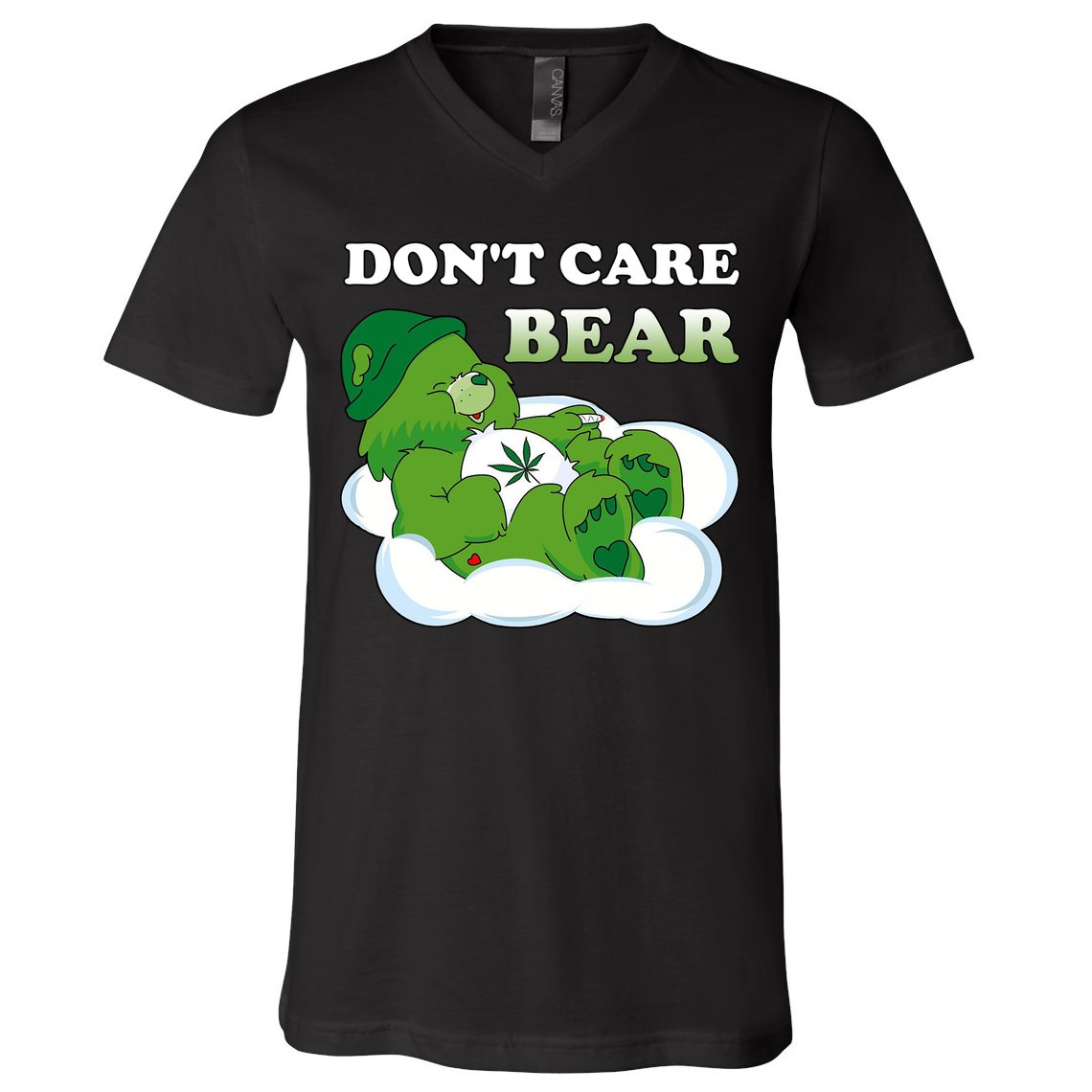 Funny Bear Smoking Weed Cannabis V-Neck T-Shirt