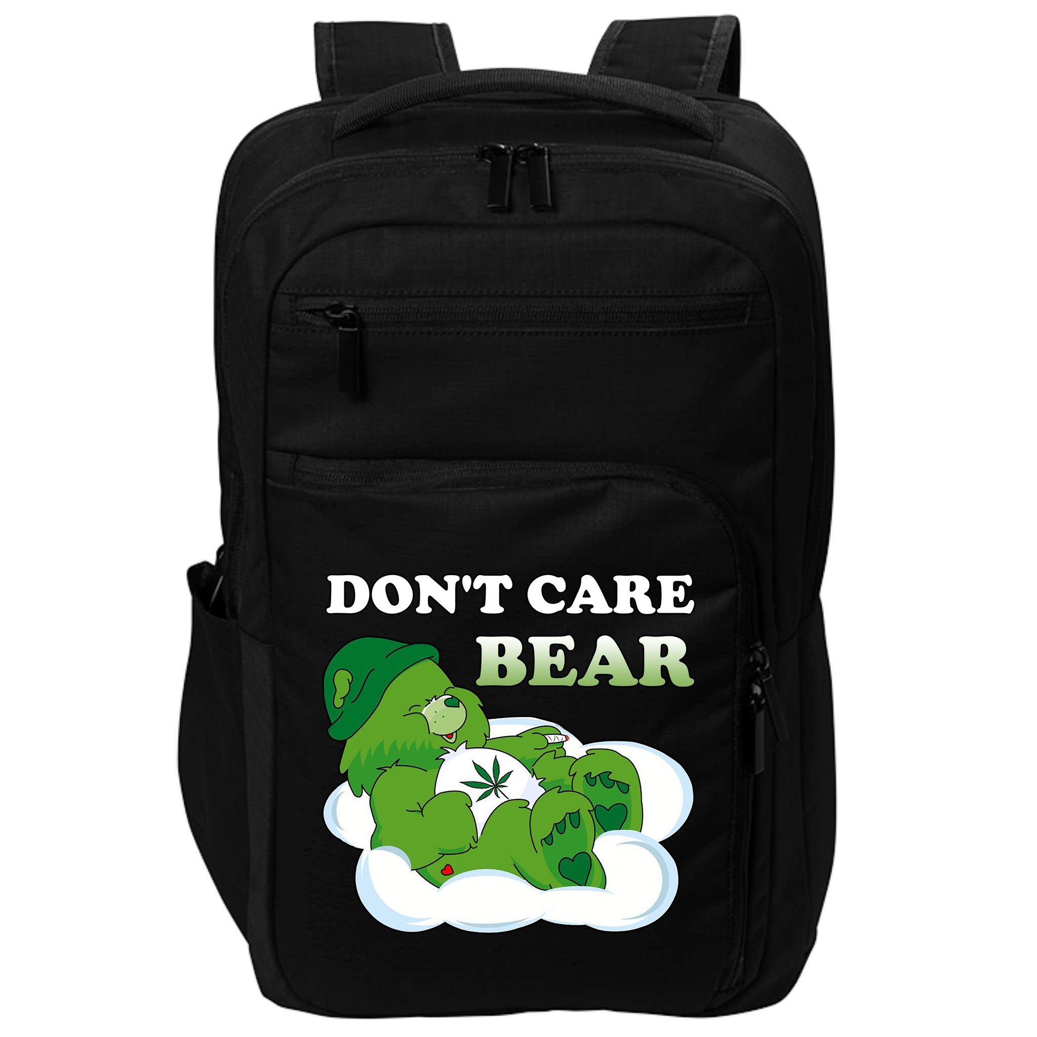 Funny Bear Smoking Weed Cannabis Impact Tech Backpack