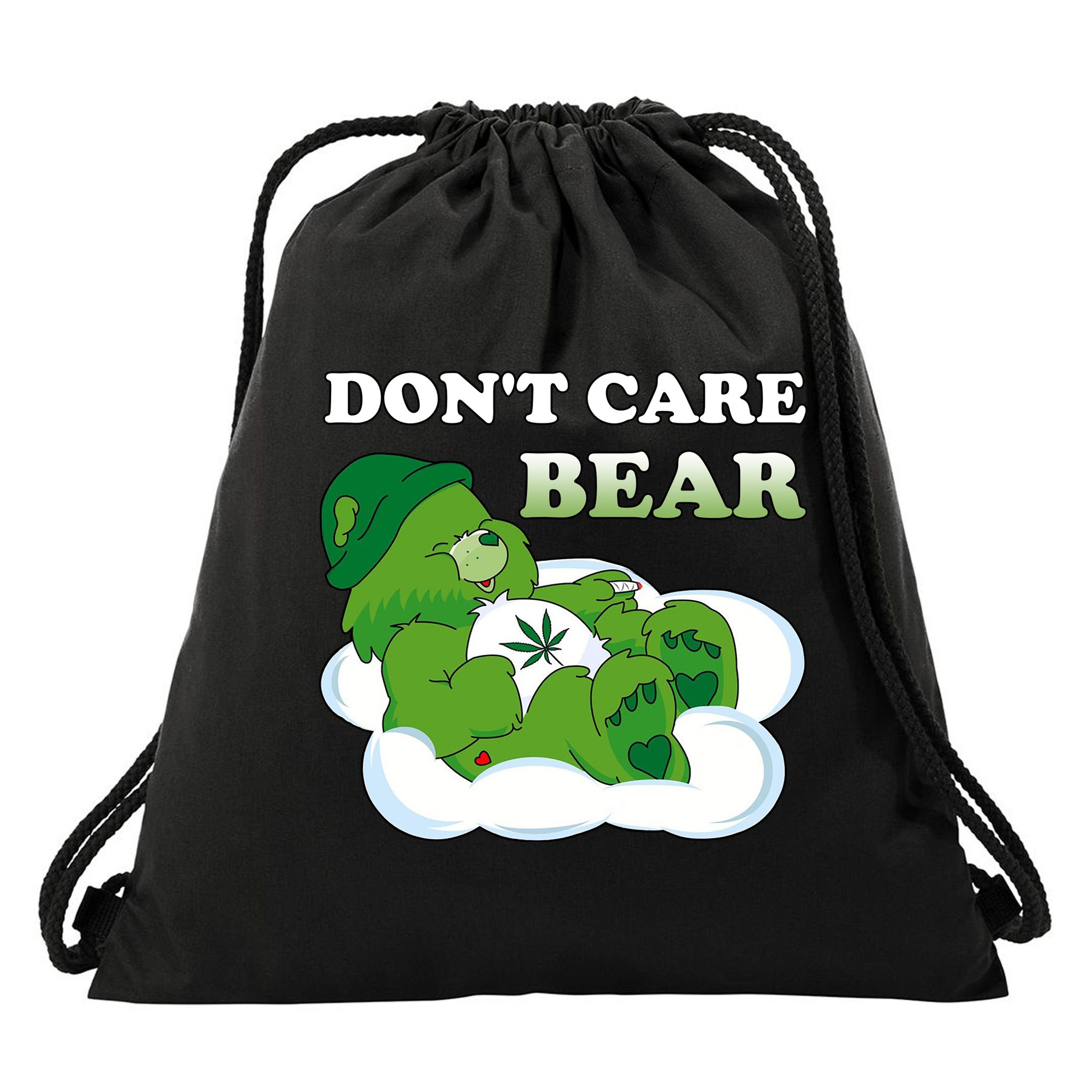 Funny Bear Smoking Weed Cannabis Drawstring Bag