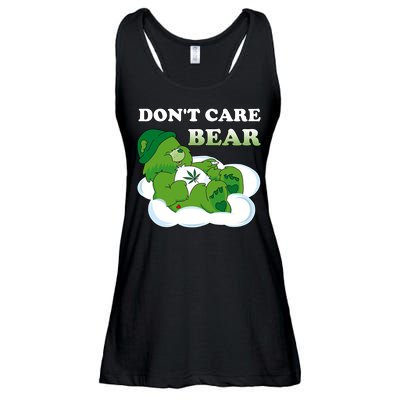 Funny Bear Smoking Weed Cannabis Ladies Essential Flowy Tank