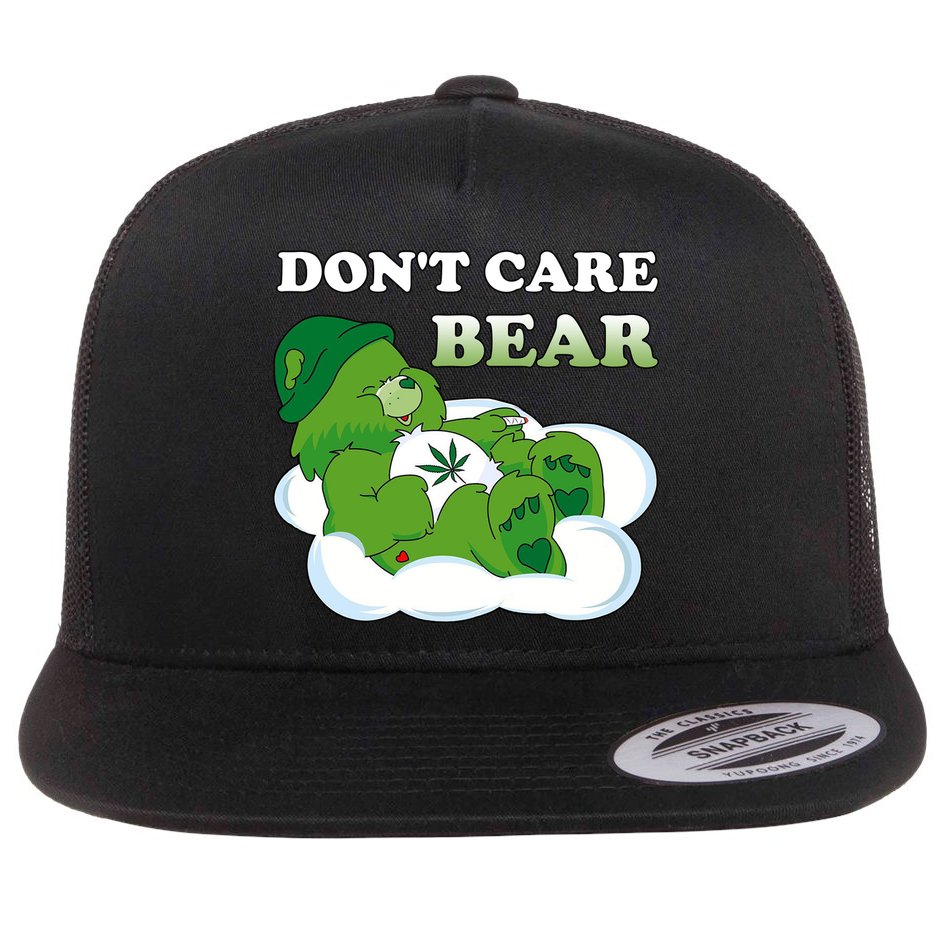 Funny Bear Smoking Weed Cannabis Flat Bill Trucker Hat