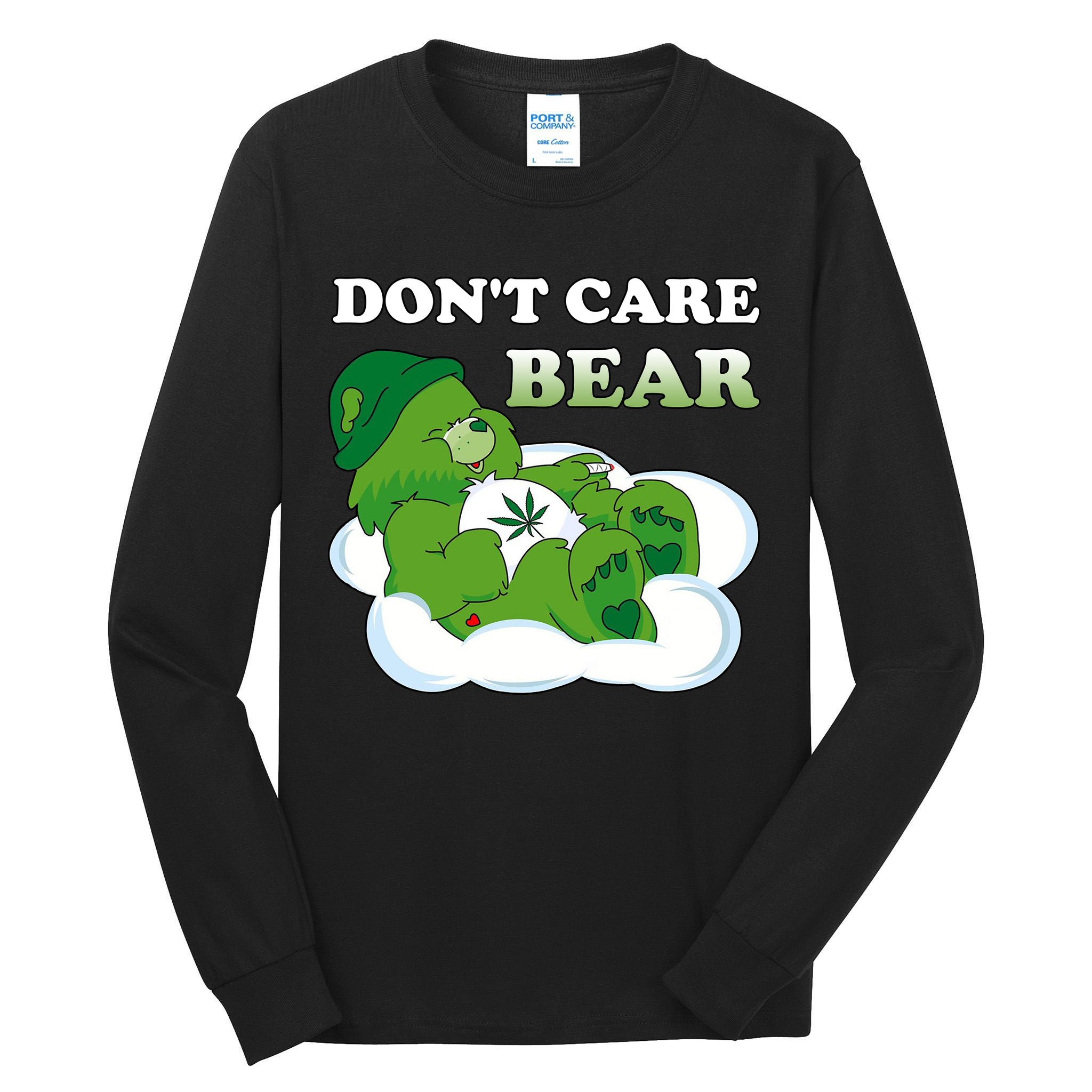 Funny Bear Smoking Weed Cannabis Tall Long Sleeve T-Shirt