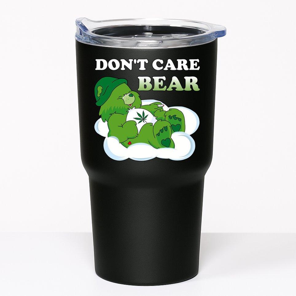 Funny Bear Smoking Weed Cannabis Tumbler
