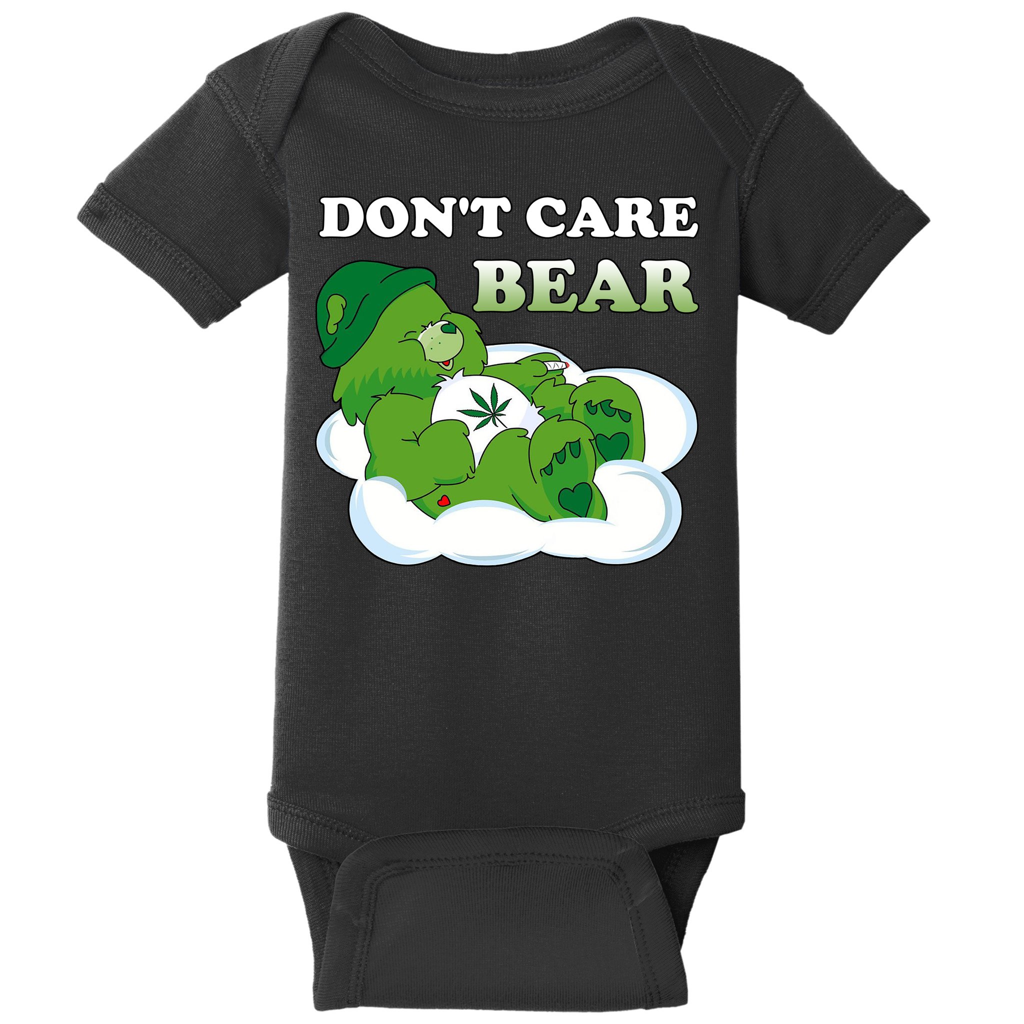 Funny Bear Smoking Weed Cannabis Baby Bodysuit