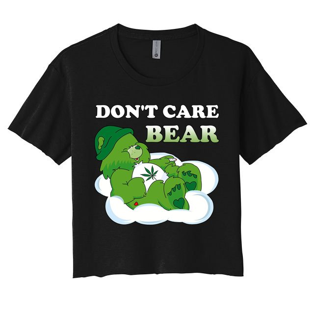 Funny Bear Smoking Weed Cannabis Crop Top