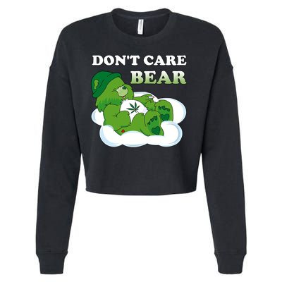 Funny Bear Smoking Weed Cannabis Cropped Pullover Crew
