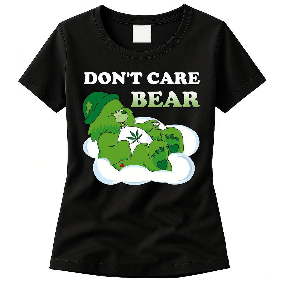 Funny Bear Smoking Weed Cannabis Womens T-Shirt