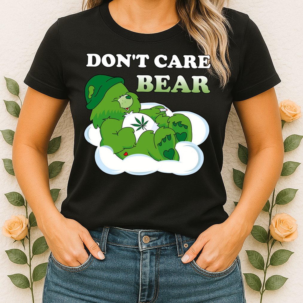 Funny Bear Smoking Weed Cannabis Womens T-Shirt