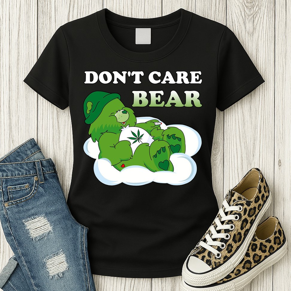 Funny Bear Smoking Weed Cannabis Womens T-Shirt