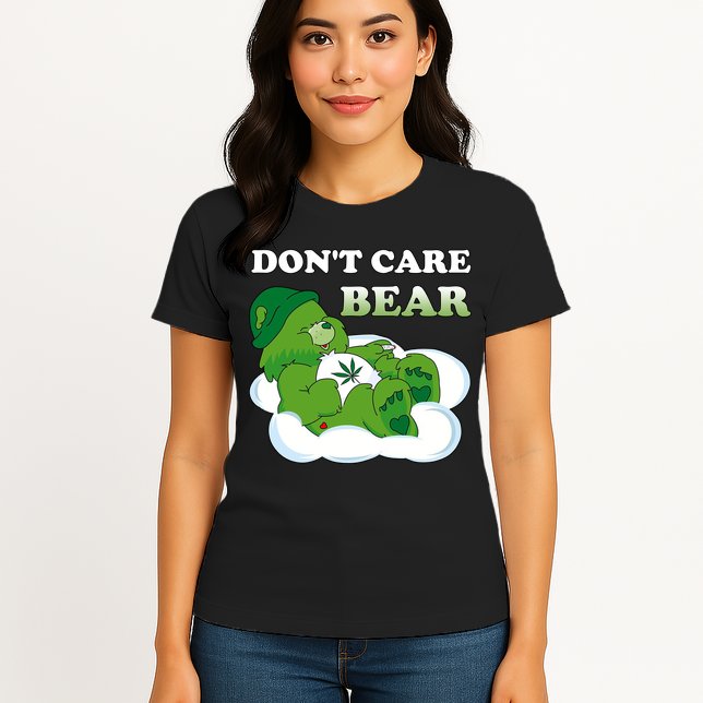 Funny Bear Smoking Weed Cannabis Womens T-Shirt