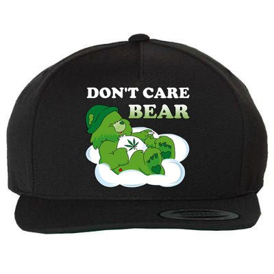 Funny Bear Smoking Weed Cannabis Wool Snapback Cap