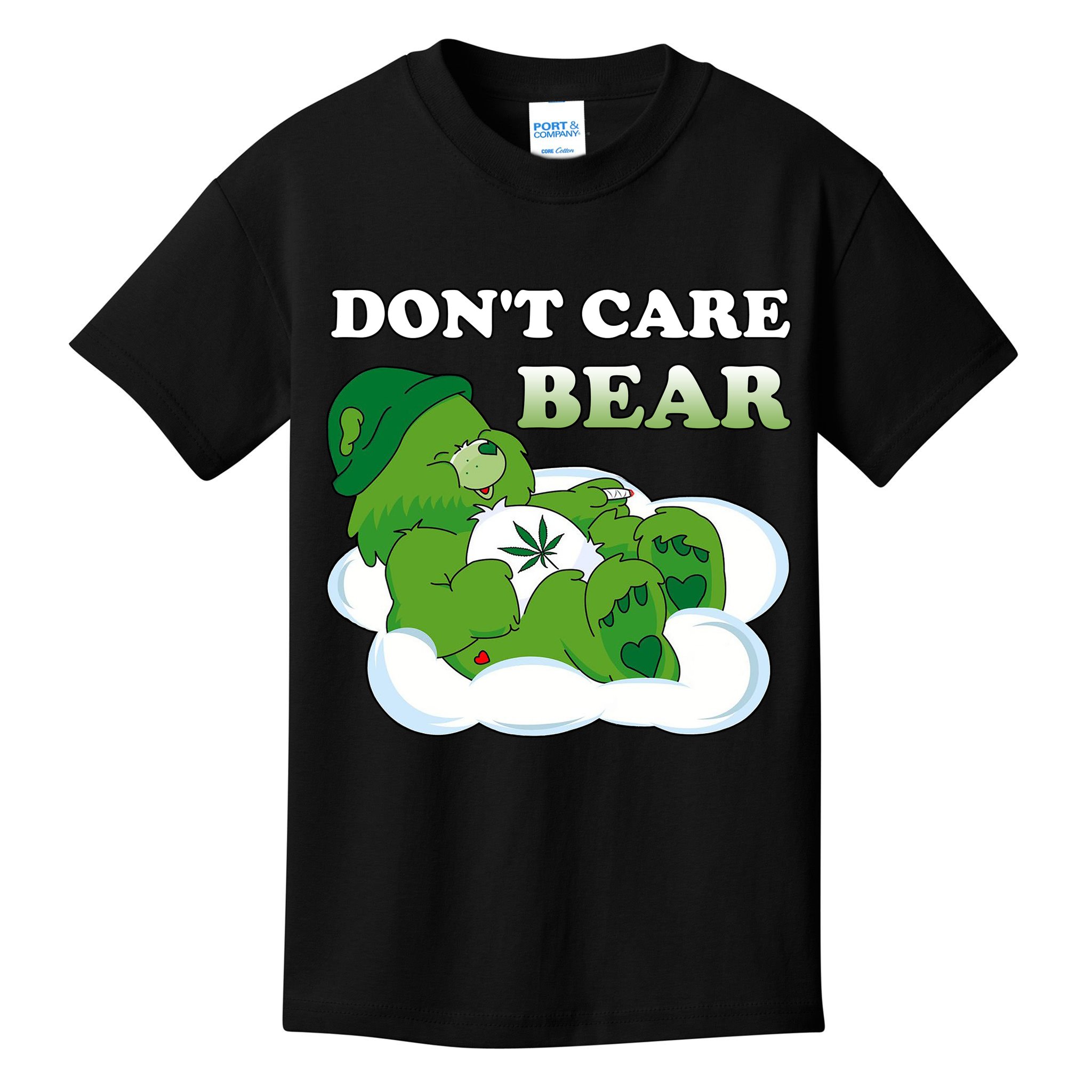 Funny Bear Smoking Weed Cannabis Kids T-Shirt