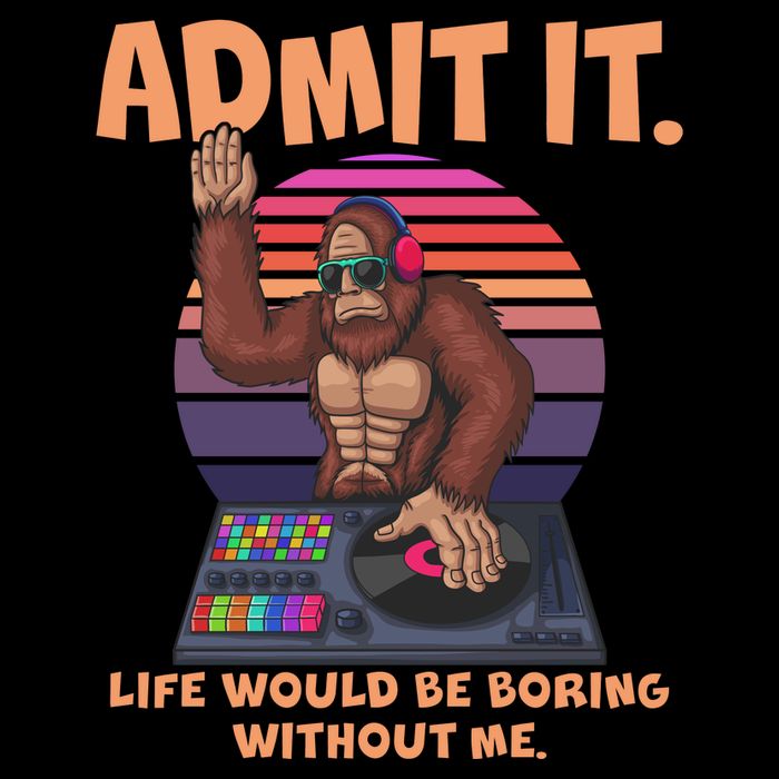 Funny Bigfoot Sasquatch Admit It Life Would Be Boring Without Me Stripe Pom Pom Beanie