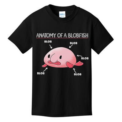 Funny Blobfish Statement Anatomy Of Blobfish Kids T-Shirt
