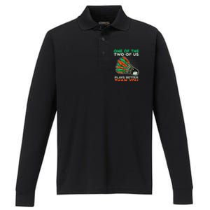 Funny Badminton Saying Shuttlecock Meaningful Gift Performance Long Sleeve Polo