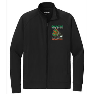 Funny Badminton Saying Shuttlecock Meaningful Gift Stretch Full-Zip Cadet Jacket