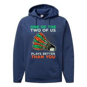 Funny Badminton Saying Shuttlecock Meaningful Gift Performance Fleece Hoodie