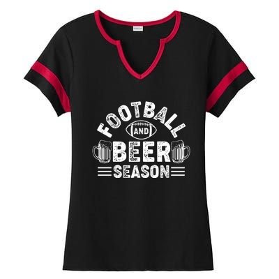 Football & Beer Season Graphic Ladies Halftime Notch Neck Tee