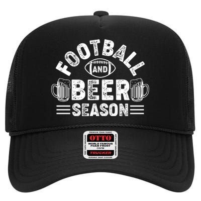 Football & Beer Season Graphic High Crown Mesh Back Trucker Hat