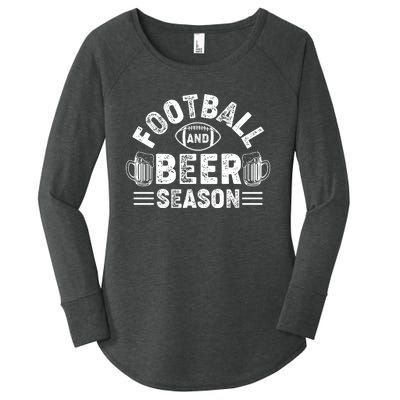 Football & Beer Season Graphic Women's Perfect Tri Tunic Long Sleeve Shirt