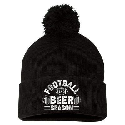 Football & Beer Season Graphic Pom Pom 12in Knit Beanie