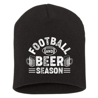 Football & Beer Season Graphic Short Acrylic Beanie