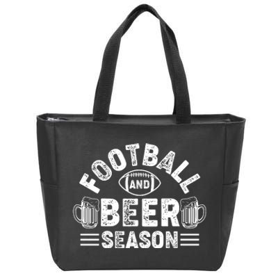 Football & Beer Season Graphic Zip Tote Bag