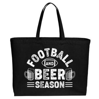 Football & Beer Season Graphic Cotton Canvas Jumbo Tote