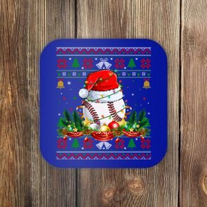 Funny Baseball Santa Claus Hat Ugly Christmas Xmas Gift Coaster