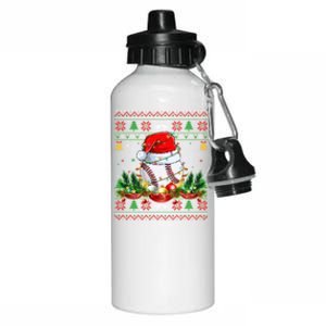 Funny Baseball Santa Claus Hat Ugly Christmas Xmas Gift Aluminum Water Bottle