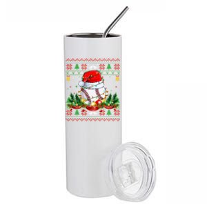 Funny Baseball Santa Claus Hat Ugly Christmas Xmas Gift Stainless Steel Tumbler