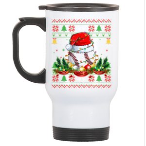 Funny Baseball Santa Claus Hat Ugly Christmas Xmas Gift Stainless Steel Travel Mug