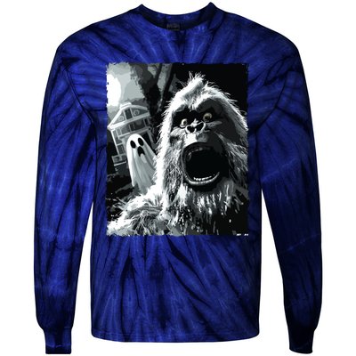 Funny Bigfoot Sasquatch Halloween Tie-Dye Long Sleeve Shirt