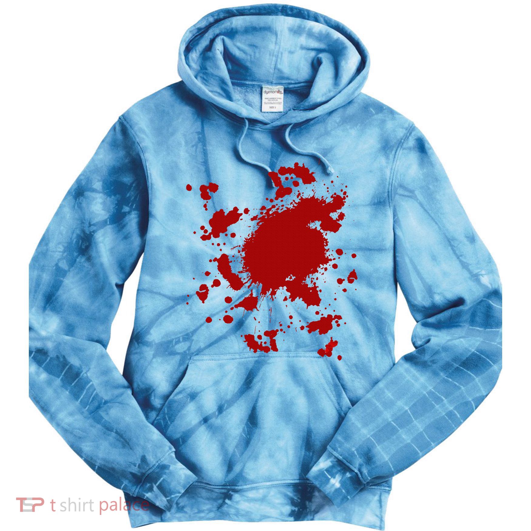 Fake Blood Splatter Gag Fancy Dress Tie Dye Hoodie