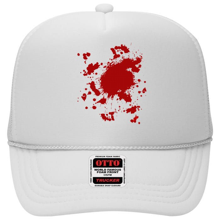 Fake Blood Splatter Gag Fancy Dress High Crown Mesh Back Trucker Hat