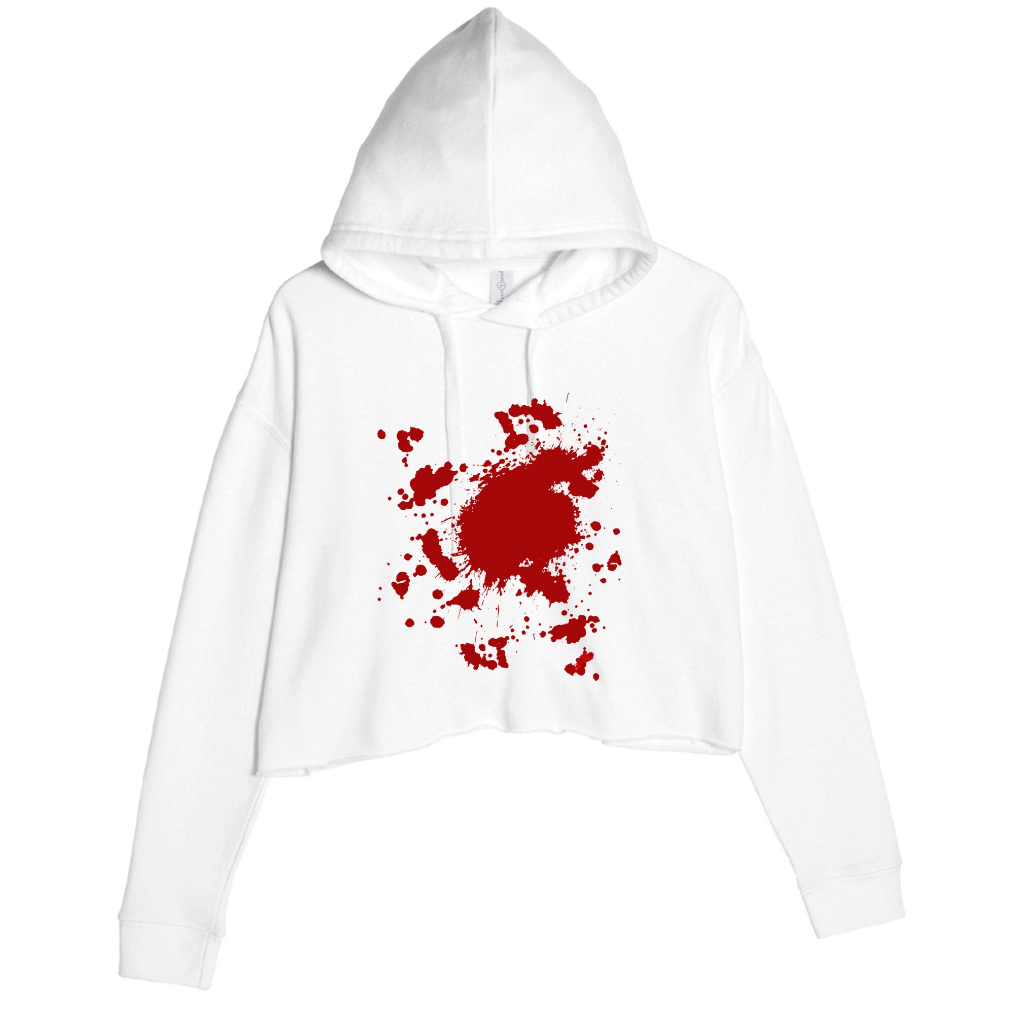 Fake Blood Splatter Gag Fancy Dress Crop Fleece Hoodie
