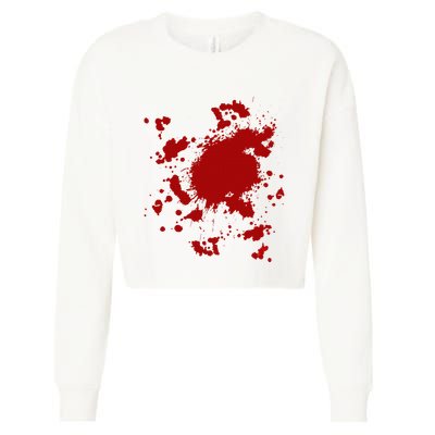 Fake Blood Splatter Gag Fancy Dress Cropped Pullover Crew