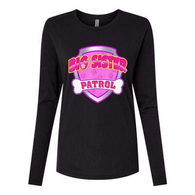 Funny Big Sister Patrol Dog Mom Dad Gift Birthday Party Womens Cotton Relaxed Long Sleeve T-Shirt