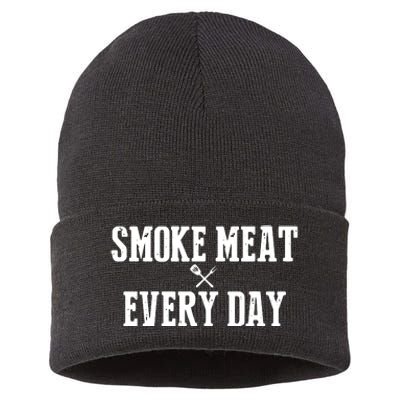 Funny BBQ Smoker Accessory Pitmaster Dad Grilling Gift Sustainable Knit Beanie