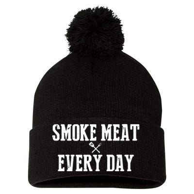 Funny BBQ Smoker Accessory Pitmaster Dad Grilling Gift Pom Pom 12in Knit Beanie