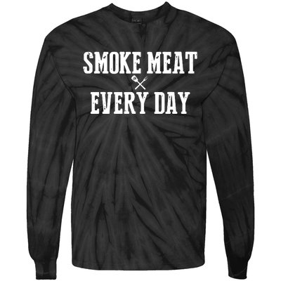 Funny BBQ Smoker Accessory Pitmaster Dad Grilling Gift Tie-Dye Long Sleeve Shirt