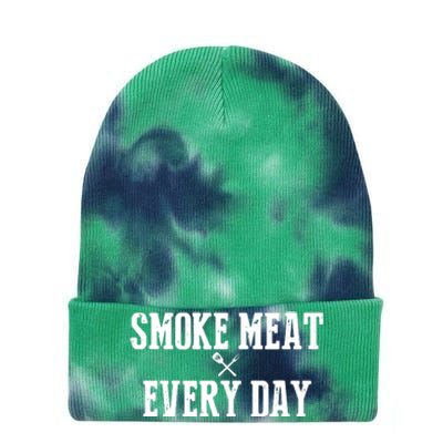 Funny BBQ Smoker Accessory Pitmaster Dad Grilling Gift Tie Dye 12in Knit Beanie