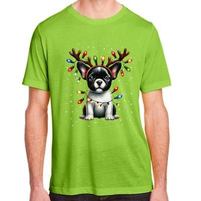 French Bulldog Santa Hat Christmas Pajamas Adult ChromaSoft Performance T-Shirt