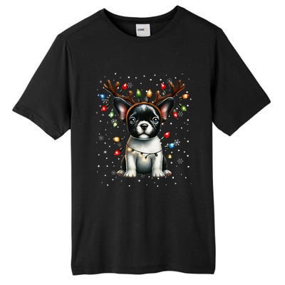 French Bulldog Santa Hat Christmas Pajamas Tall Fusion ChromaSoft Performance T-Shirt