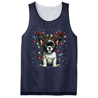 French Bulldog Santa Hat Christmas Pajamas Mesh Reversible Basketball Jersey Tank