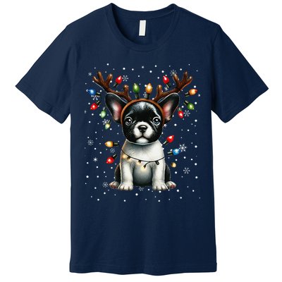 French Bulldog Santa Hat Christmas Pajamas Premium T-Shirt