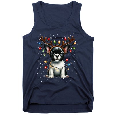 French Bulldog Santa Hat Christmas Pajamas Tank Top