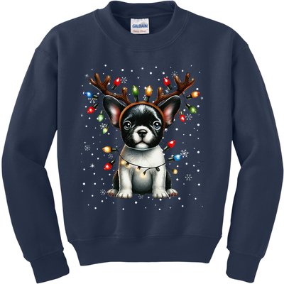 French Bulldog Santa Hat Christmas Pajamas Kids Sweatshirt