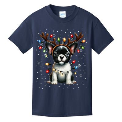 French Bulldog Santa Hat Christmas Pajamas Kids T-Shirt