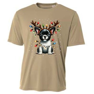 French Bulldog Santa Hat Christmas Pajamas Cooling Performance Crew T-Shirt